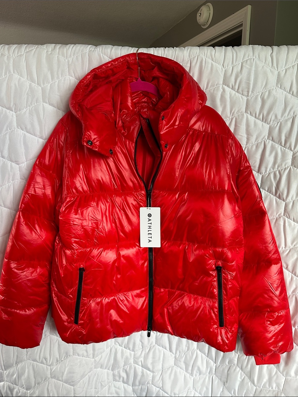 Athleta Stratus Puffer Jacket in Red